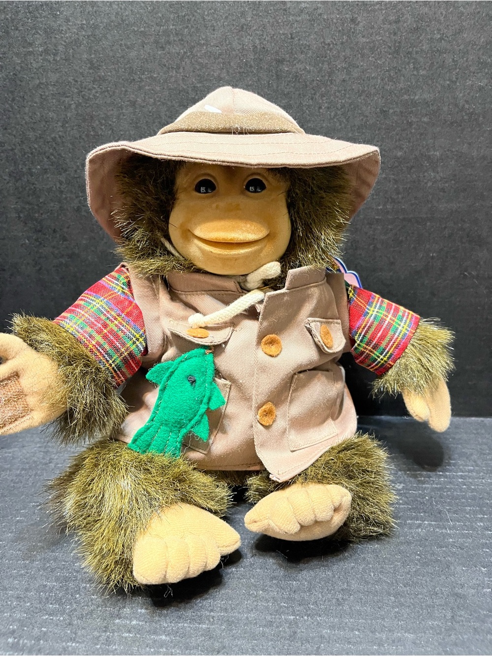 Vintage Hosung Safari monkey hand puppet NWT Mouth squeeker